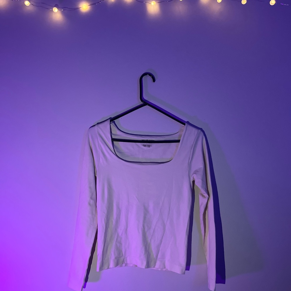 Women's White Long Sleeve Top
